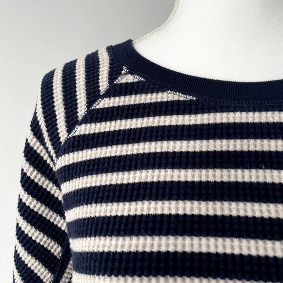 J.Crew Waffle Striped Sweatshirt Size M - Picture 3 of 16